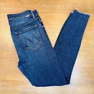 Mother The Stunner Zip‎ Ankle Step Fray Roughing It High Rise Skinny Jeans Sz 27